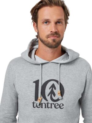 TenTree Logo Classic férfi kapucnis pulcsi biopamut közeli