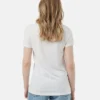 Treeblend classic női póló fehér színben modellen - hátulról