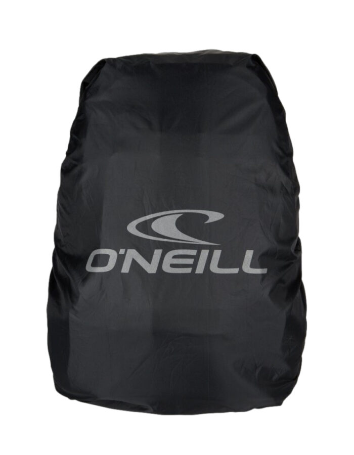 Fekete esővédő a hátizsákra, nagy fényvisszaverő logóval
