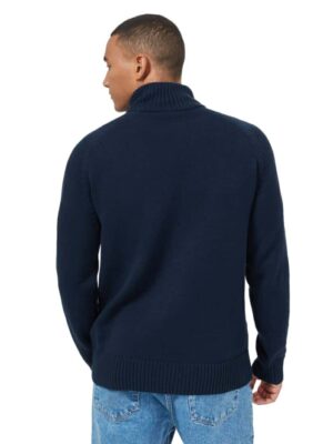 Highline férfi kötött pulóver modellen, sötétkék, hátulról