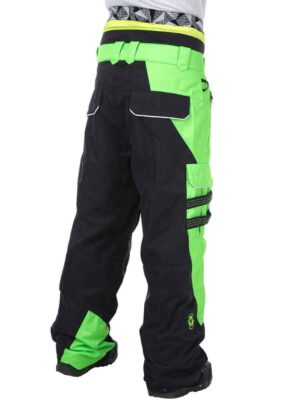 Styler snowboardnadrág hátulról - fekete-zöld